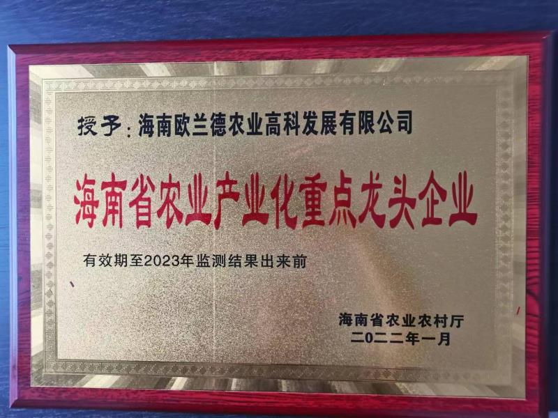 海南省农业产业化重点龙头企业